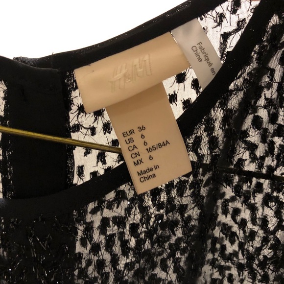H&M sheer sleeveless sparkly black top - Picture 3 of 3